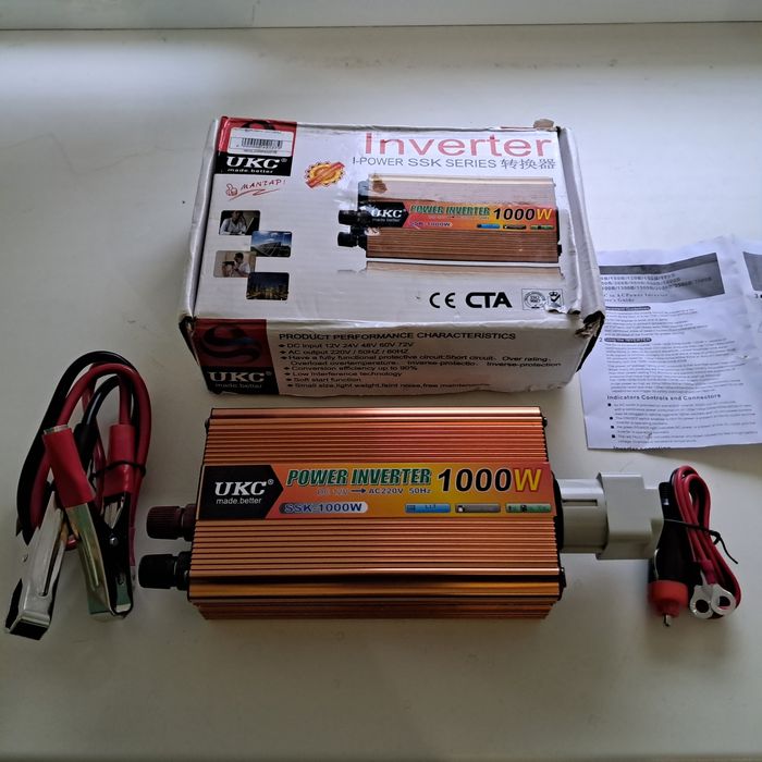 Інвертор автомобільний 12V-220 "UKC 1000W",перетворювач 12V-220V(USB,1