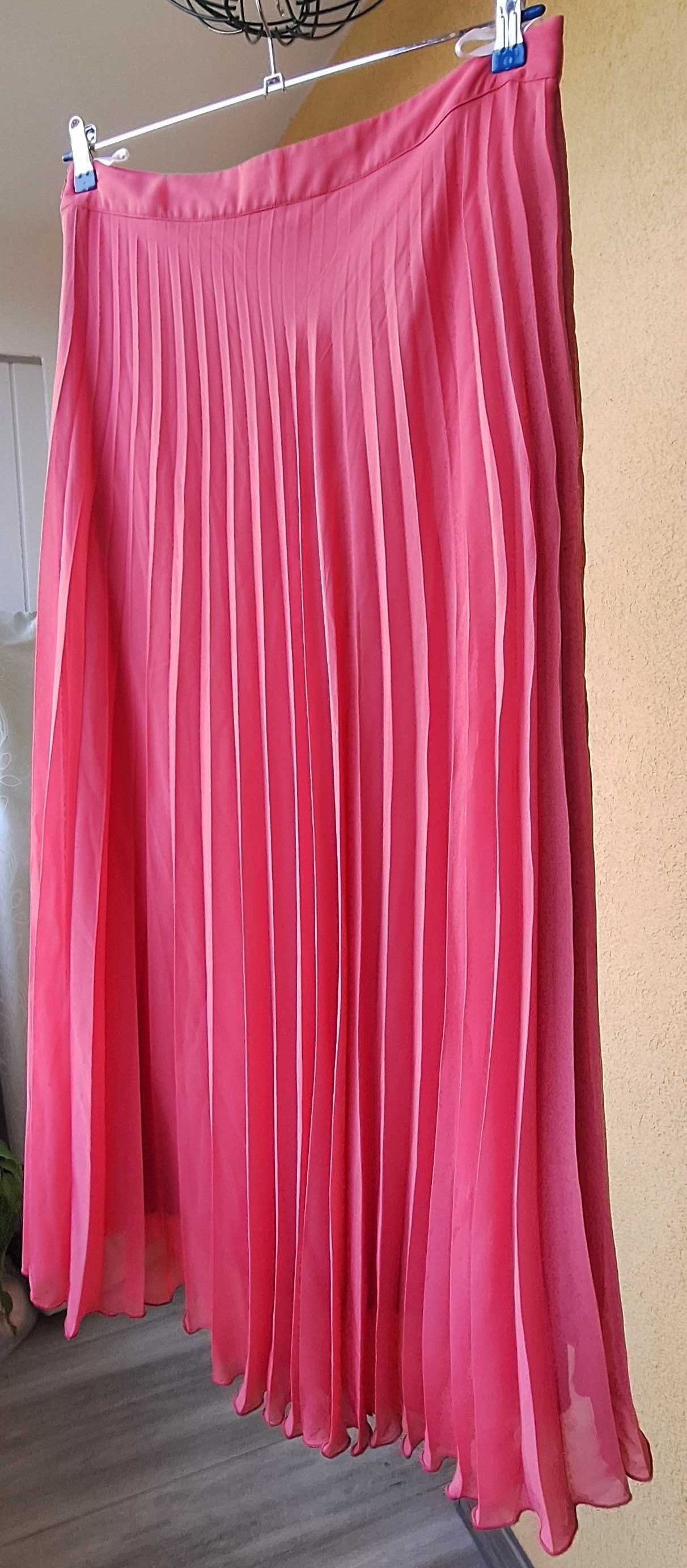 Zwiewna różowa morelowa spódnica plisowana Atmosphere