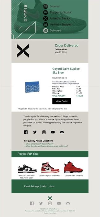 Goyard Card Holder Azul