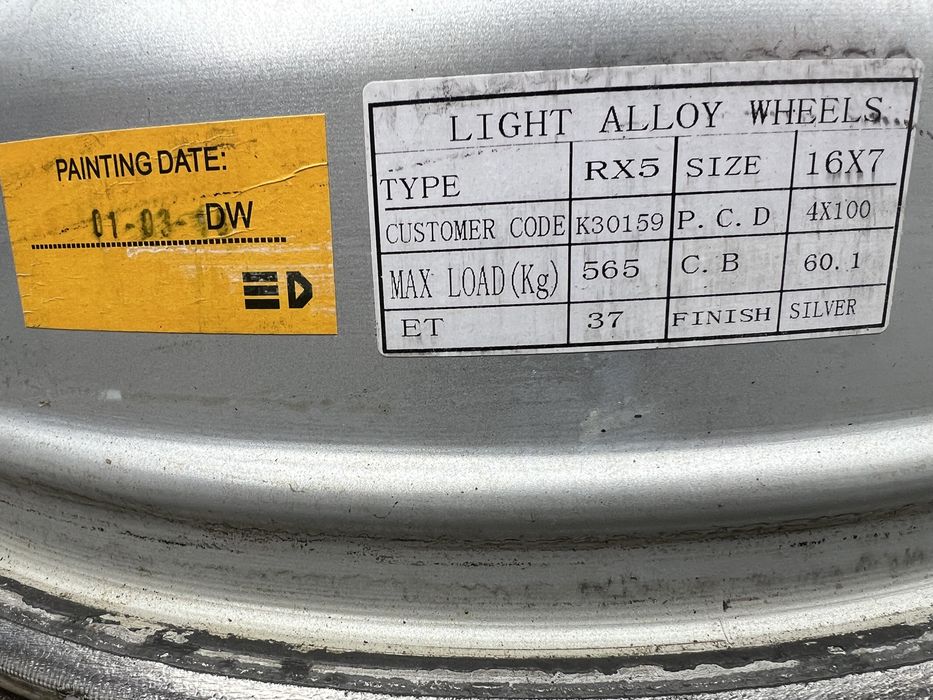 Диски легкосплавні 4-100 R16 Renault