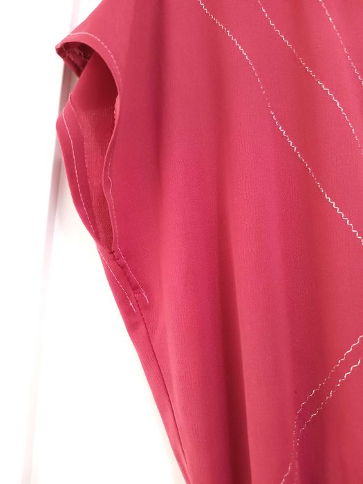 czerwona powojenna sukienka długa letnia z czasów prlu z lat 60tych 38