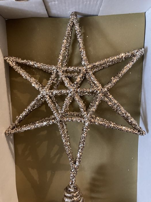 Enfeite Estrela Arvore Natal Dourada