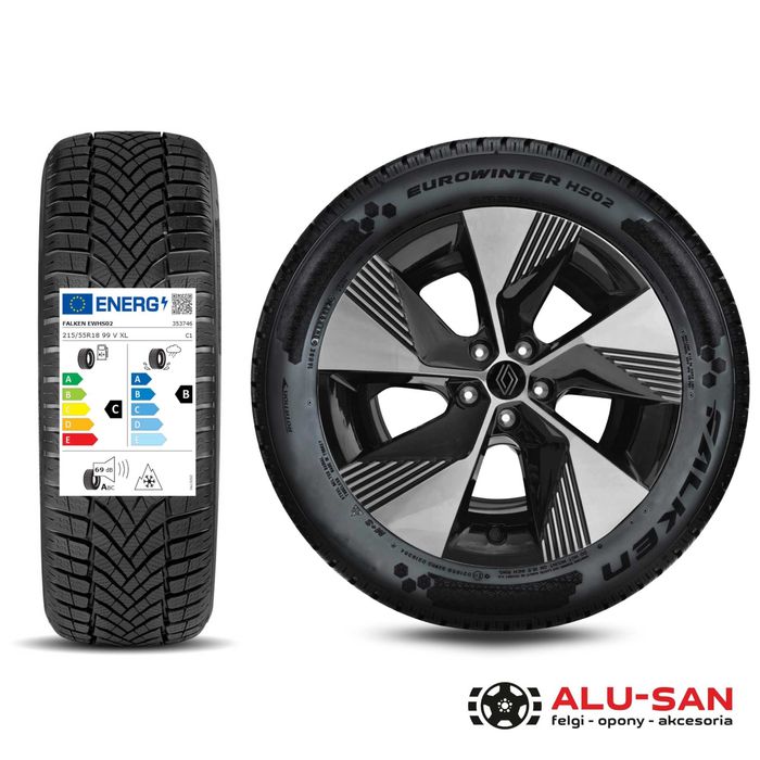 Nowe koła zimowe 18" Renault Symbioz Arkana Captur 215/55R18 Czarny