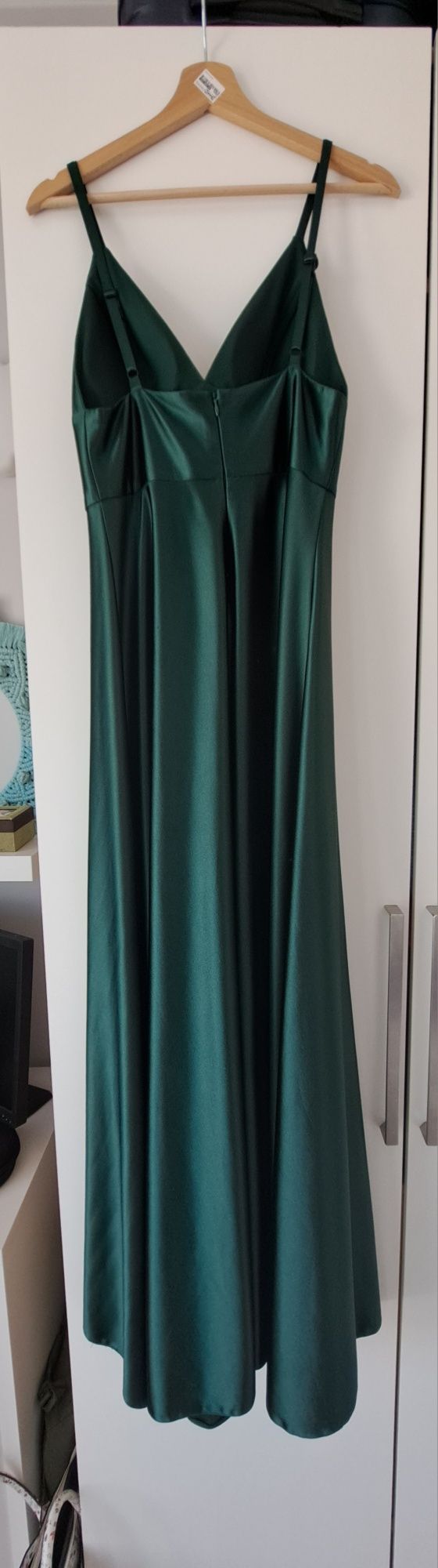 Długa sukienka butelkowa zieleń M