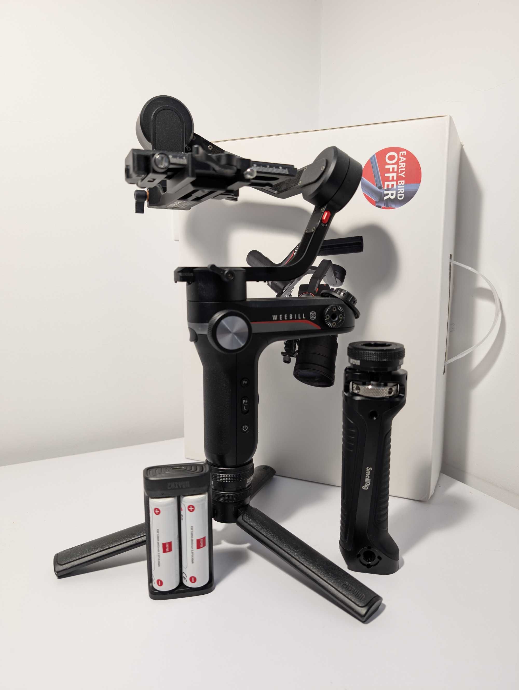 Zhiyun Weebill S - gimbal do 3 kg, 4 baterie + uchwyty SmallrRig