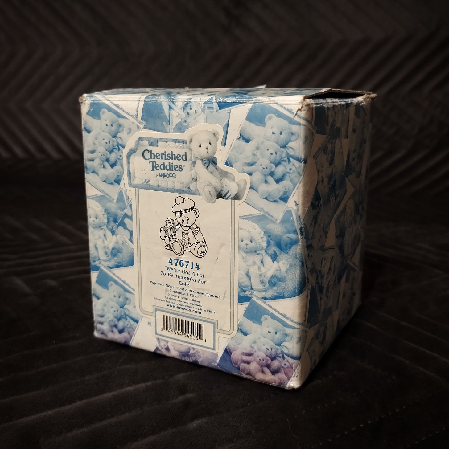 Piękna, ręcznie malowana figurka Miś / Cherished Teddies 1998 / Cole