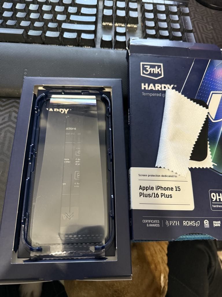 Super twarde szkło hartowane na iPhone 16 Plus 3mk Hardy Tempered Glas