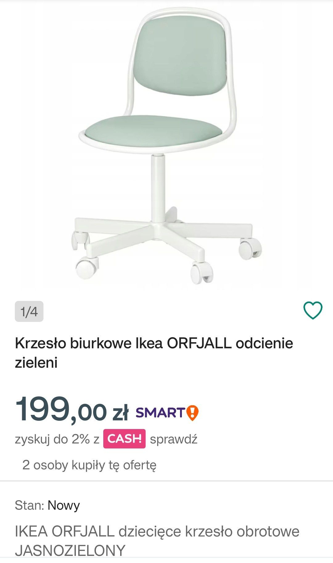 Krzesło obrotowe dla dziecka. Krzesełko fotel.