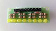 Placa com 8 leds amarelo, funciona com arduino, avr, pic