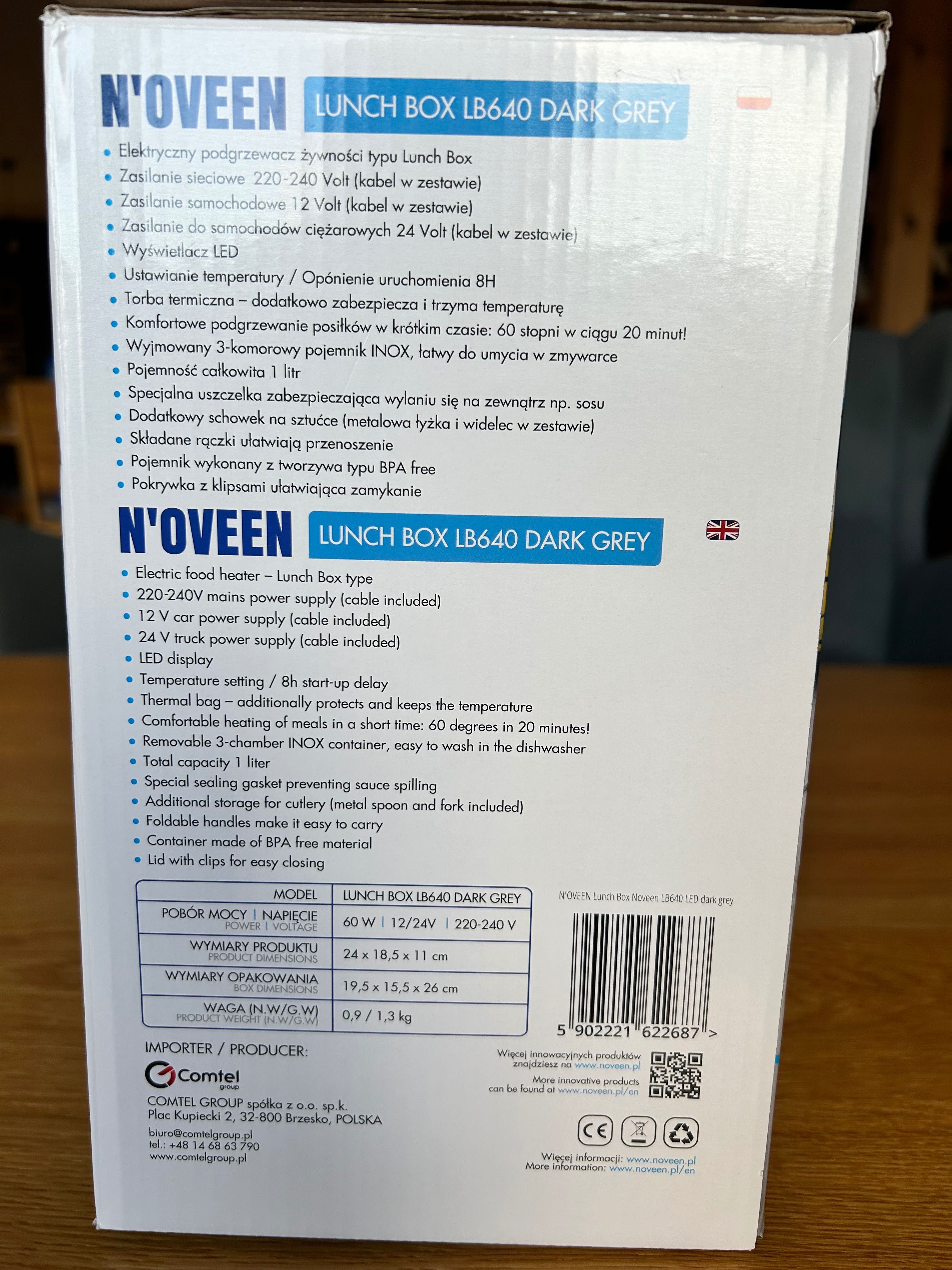 Elektryczny podgrzewacz do żywności Noveen LB640