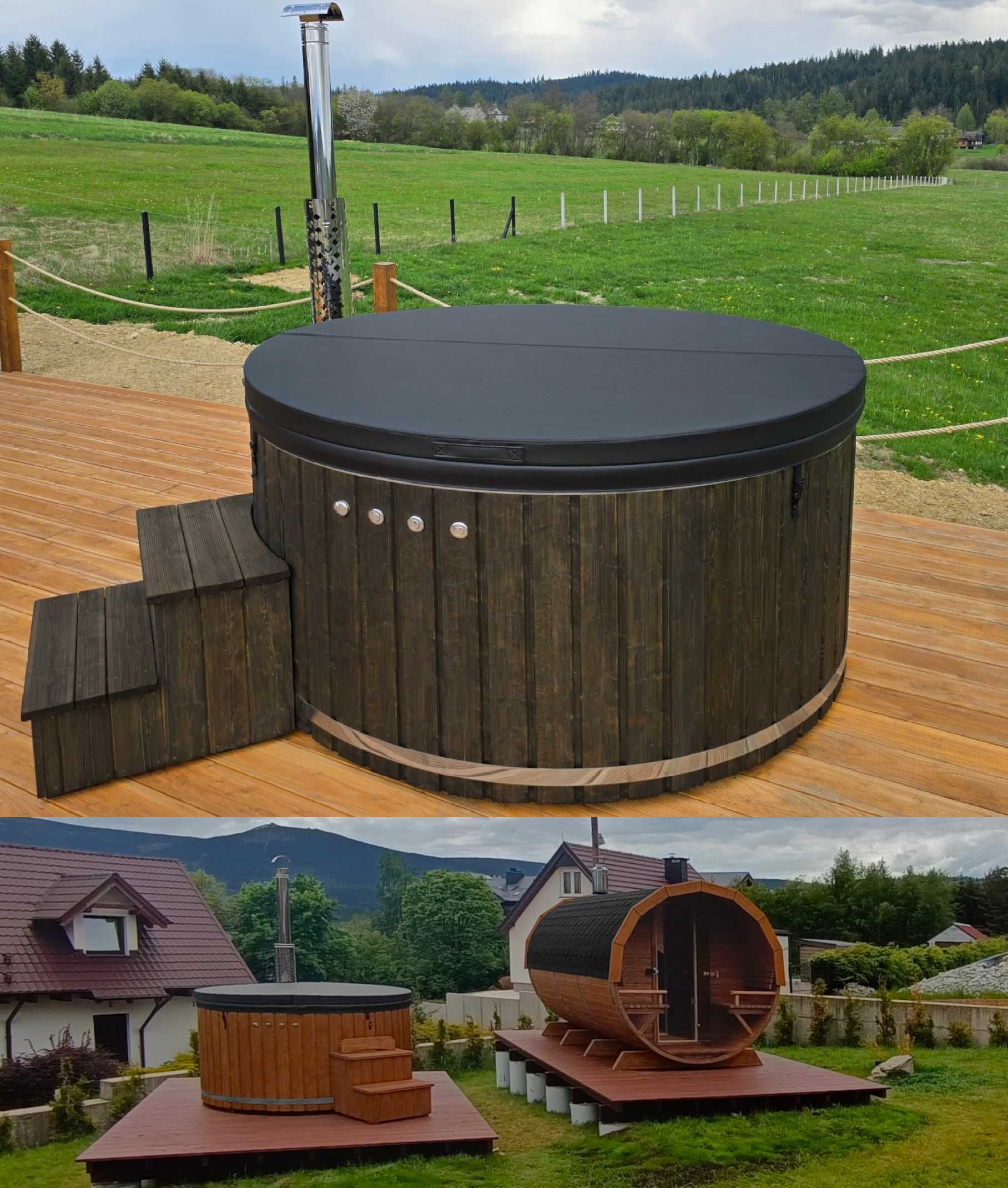 BALIA Ogrodowa Jacuzzi 200 cm PIEC WEWNĘTRZNY AKRYL -8 osobowe 18 DYSZ