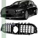 Grelha desportiva cromada preta Mercedes Classe A W177 V177 sem câmera