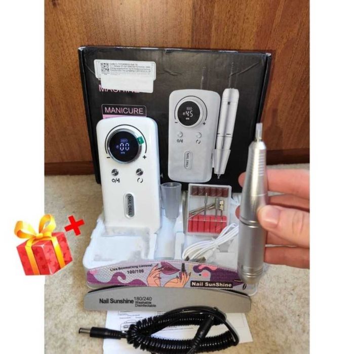 Электрическая аккумуляторная машинка фрейзер для ногтей 45000 об/хв