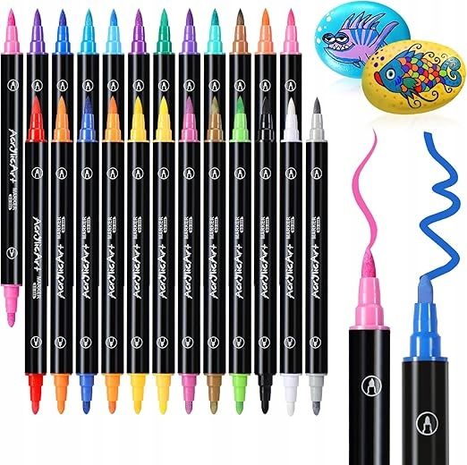 pisaki akrylowe diboniur 23 sztuki z podwójną końcówką