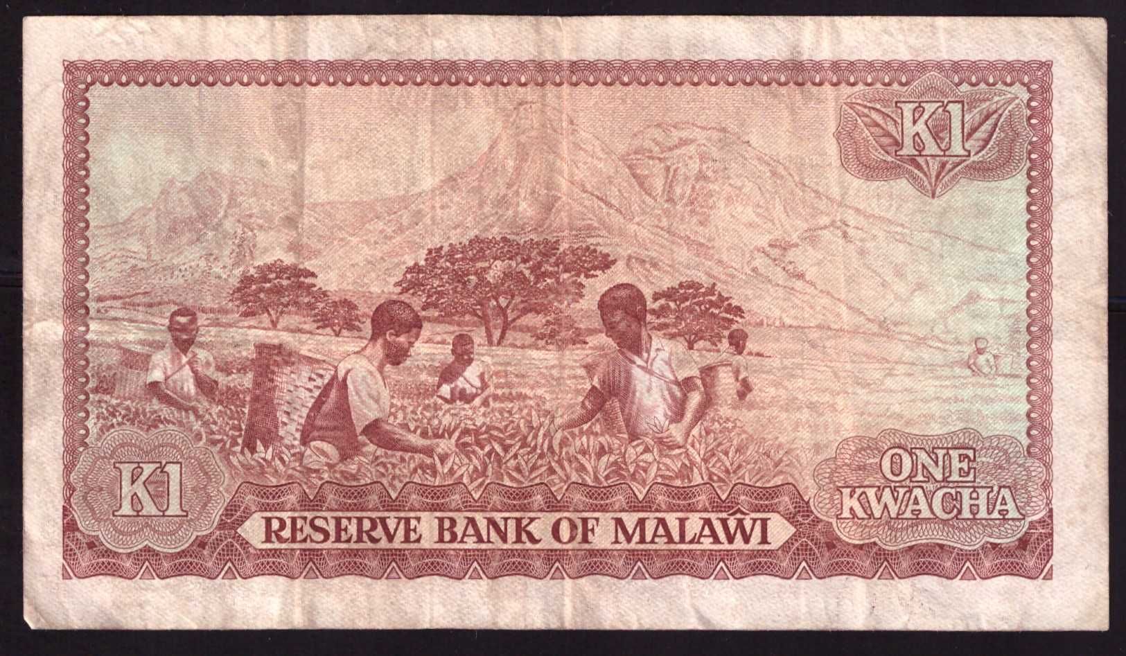 Malawi, banknot 1 kwacha 1983 - st. 3/4