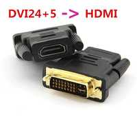 Переходник из DVI-I (24+5) папа -> HDMI мама 1080p адаптер конвертер