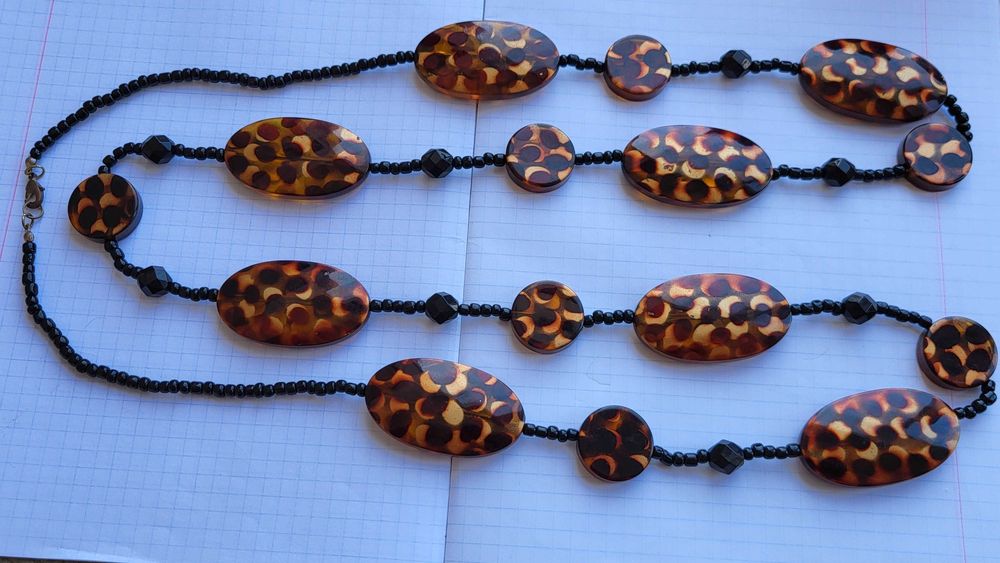 Модные Бусы на застежке, пластик, 130см