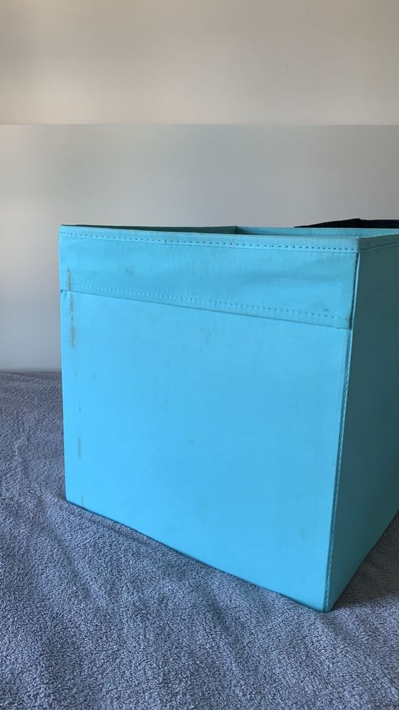 Caixas arrumaçã tecido ikea preto e azul