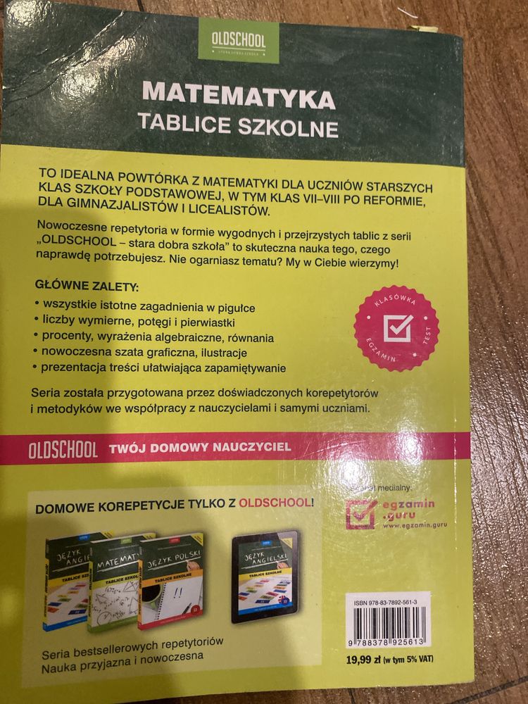 Tablice matematyczne szkola podstawowa