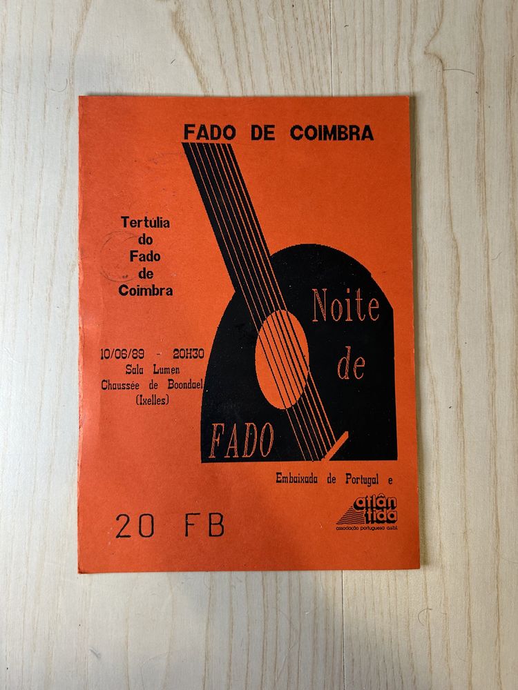 Programa Fado de Coimbra 1989