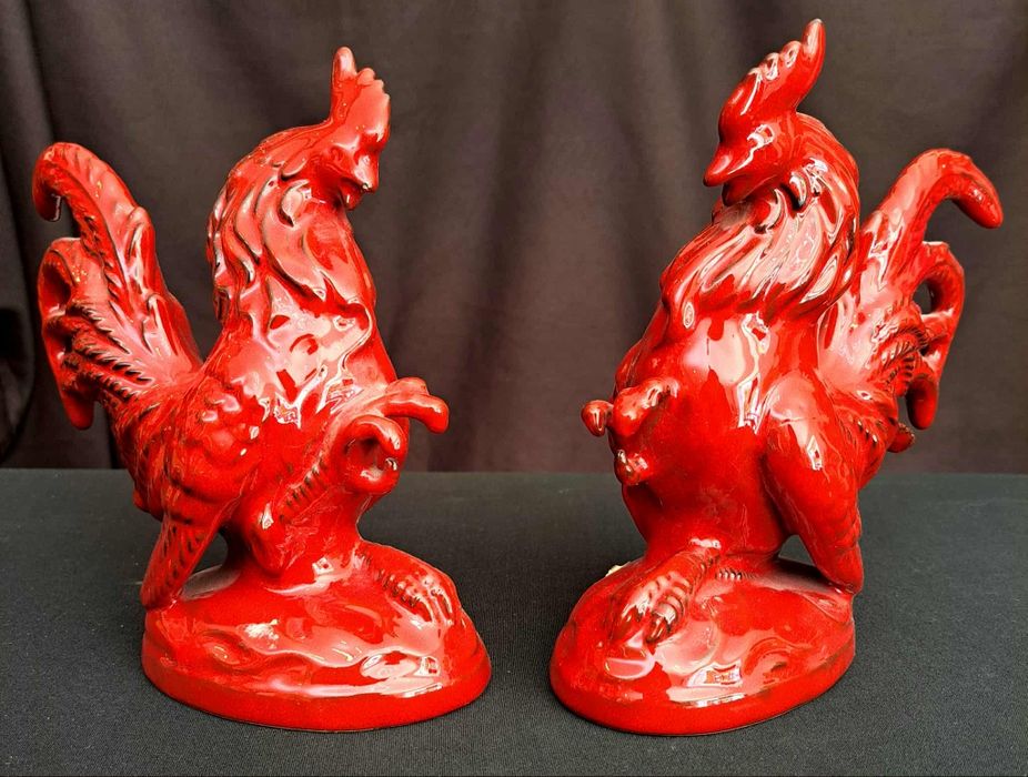 Par de galos porcelana china