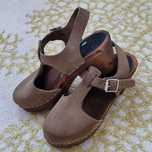 Damskie szwedzkie drewniaki chodaki clogs Lotta's drewno/nubuk 36,5