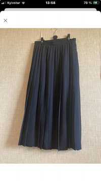 Чёрная плиссированная юбка макси премиум сегмент