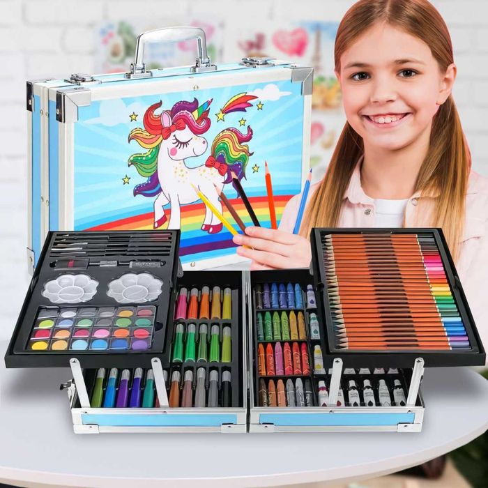 Художній набір для малювання в алюмінієвому кейсі маркери, фарби