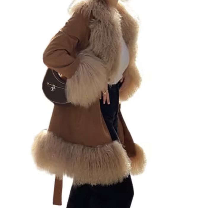 Kontantto plaszcz kozuch futro lama xs-xl