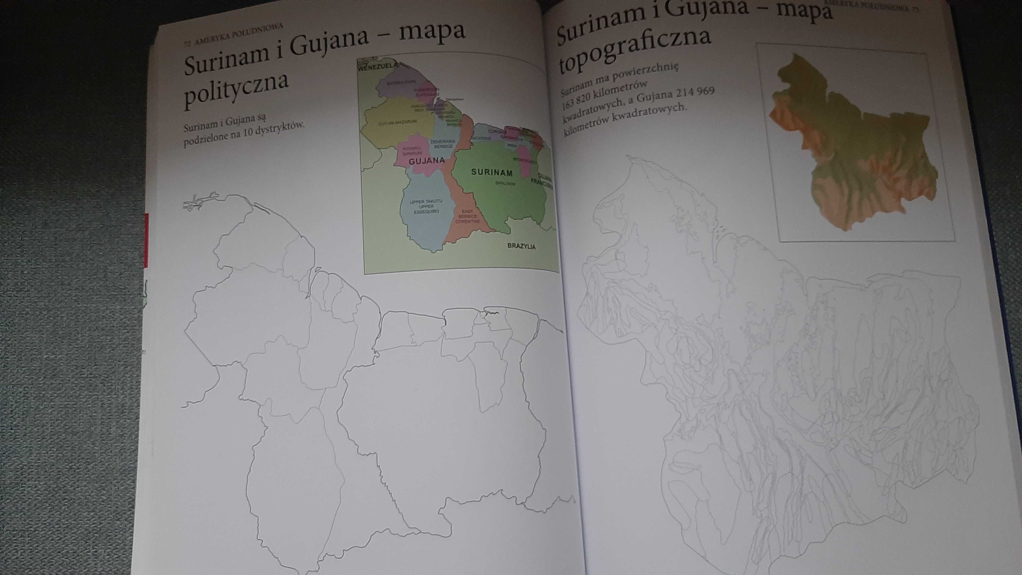 Atlas świata do kolorowania Kolorowanka mapy dla dzieci i dorosłych