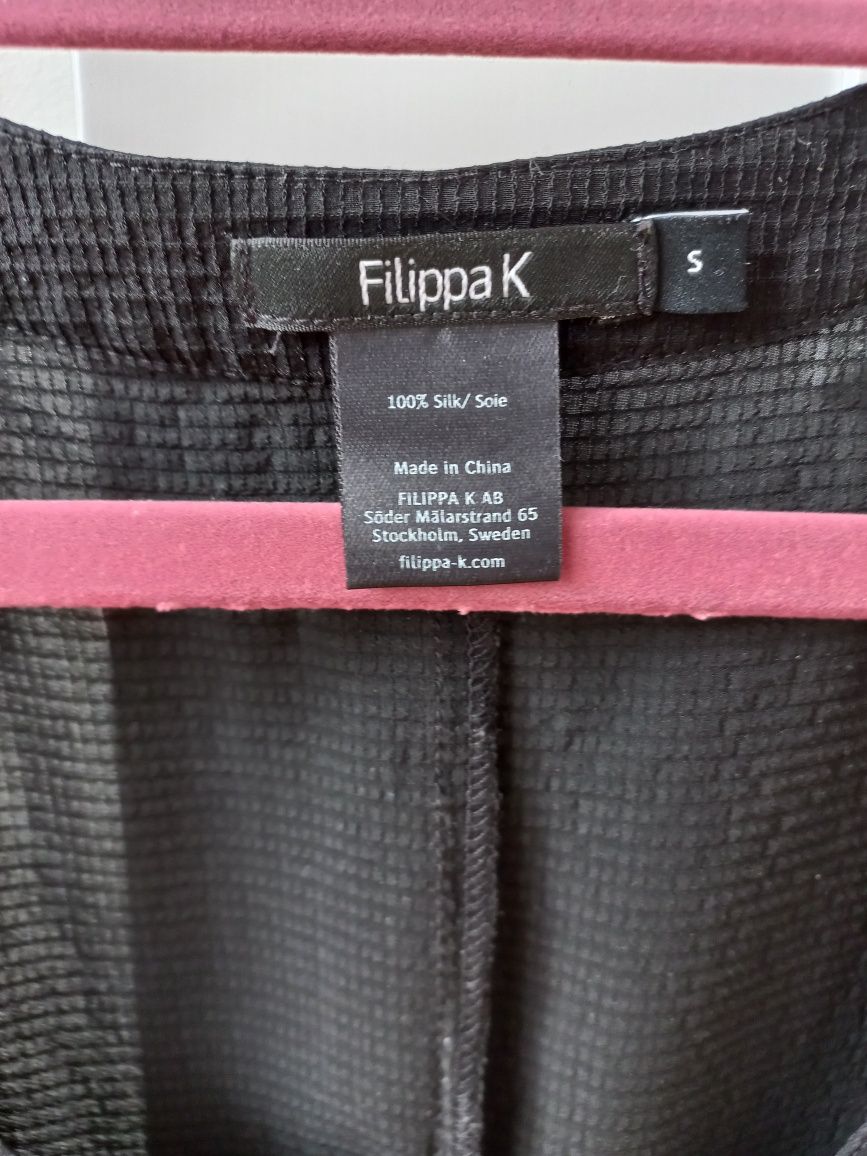 Sukienka Filippa K jedwab silk czarna 36 S jedwabna klasyk