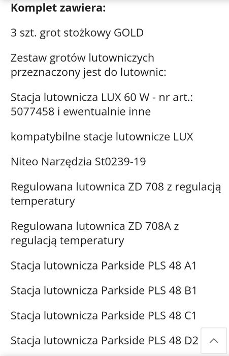 Groty M4 do lutownicy Parkside/LUX/Niteo/ZD