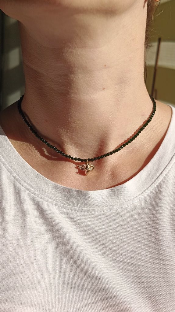 Naszyjnik handmade z kamienia naturalnego Szmaragd Nilu.