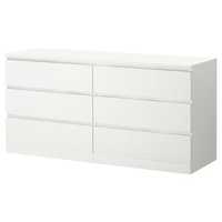 MALM Komoda, 6 szuflad, biały, 160x78 cm 604.035.84