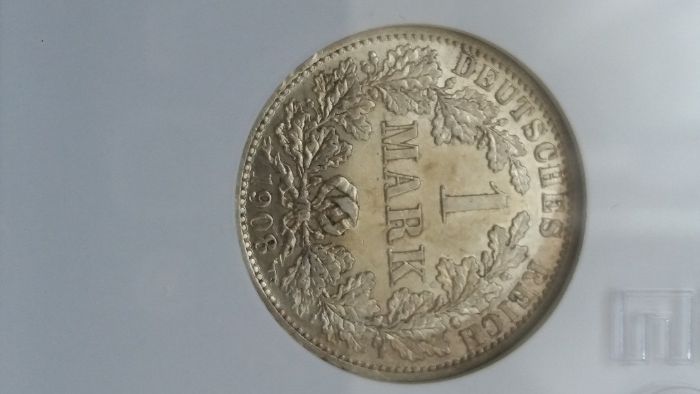 DC, starocie  1 marka 1908 A  Niemcy MS 64 - srebro  moneta  wyprzedaż