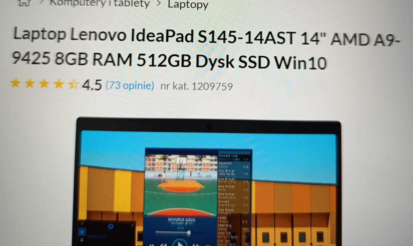 Laptop Lenovo IdeaPad S145-14AST 14' - jak nowy" AMD A9-9425 8GB RAM 5