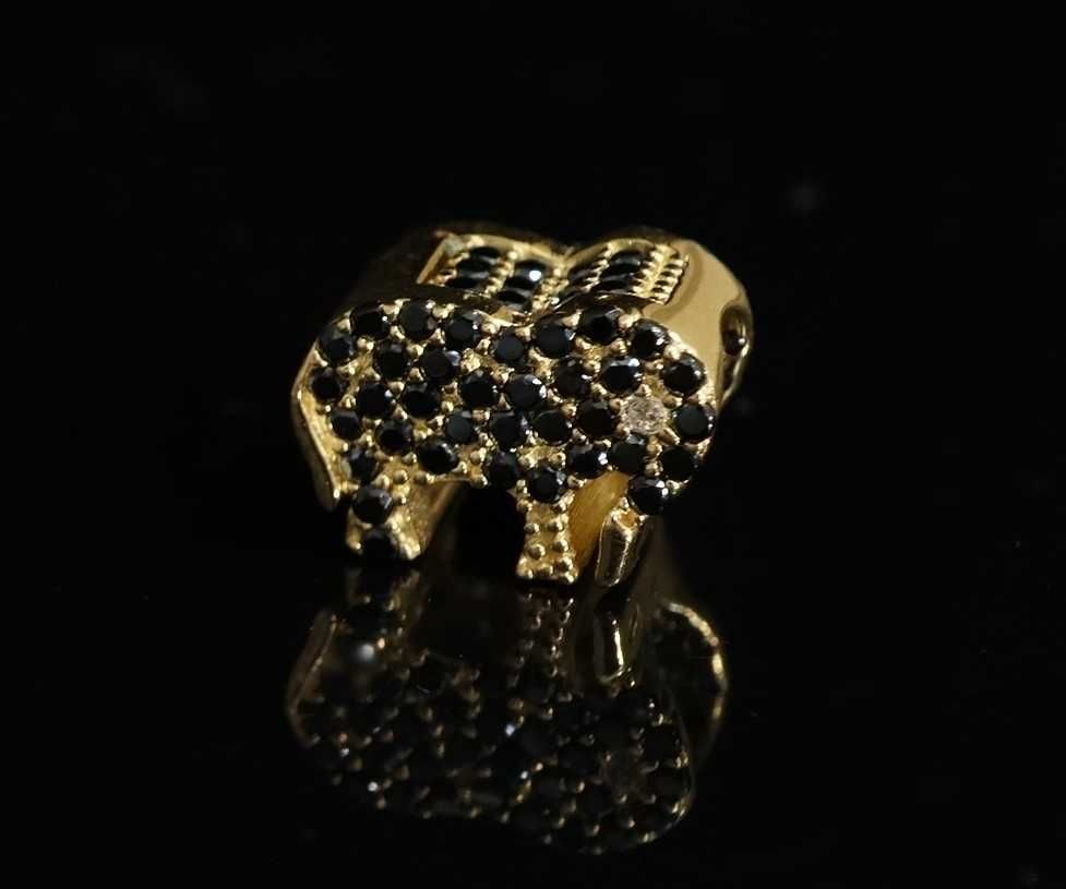 Złoto 585 - złota zawieszka beads słonik słoń