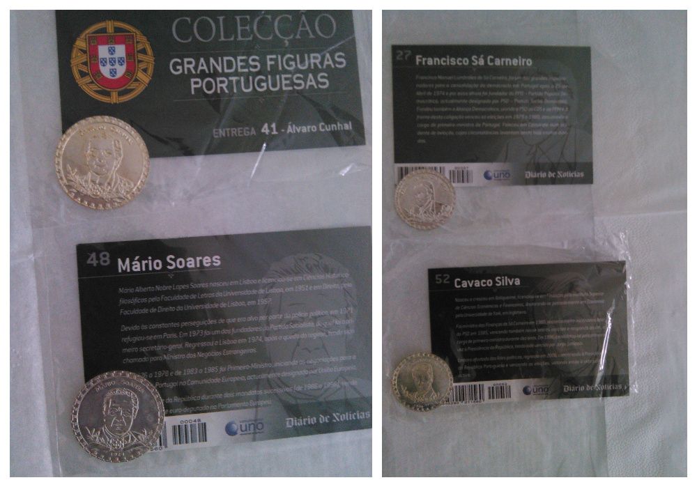 12 Medalhas de coleção com 3 centímetros, com banho de prata