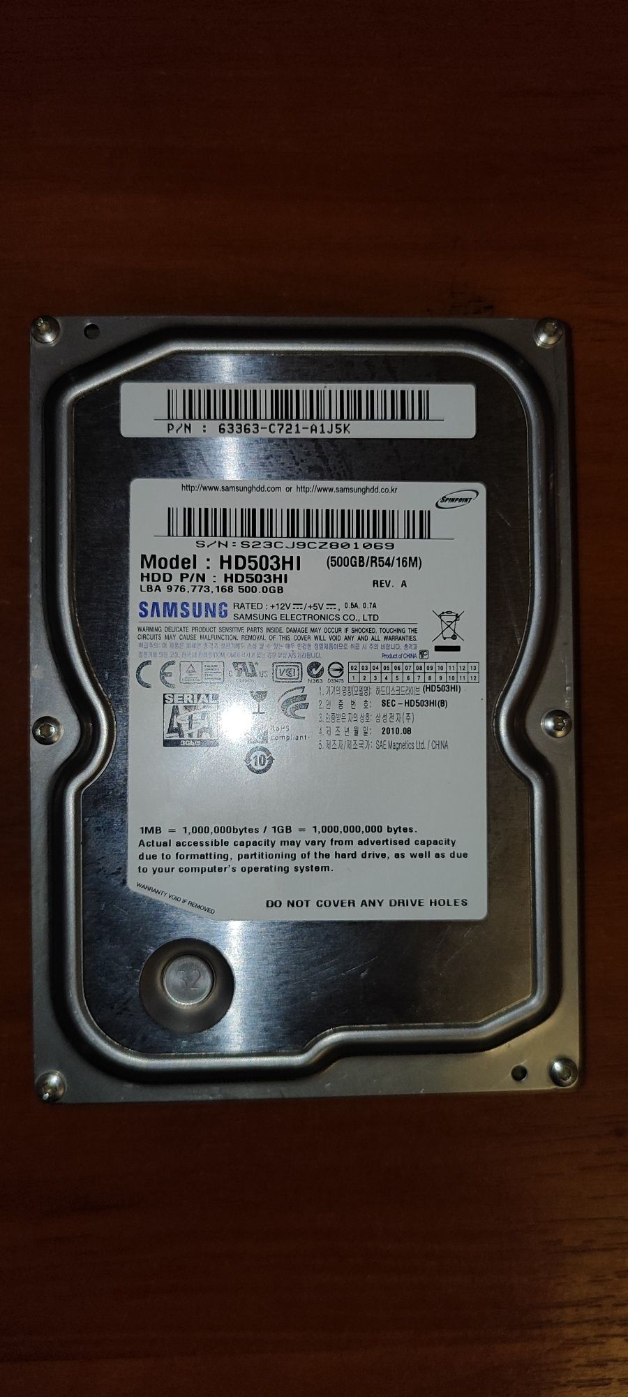 Жосткий диск Samsung 500gb hard/хард/винчестер