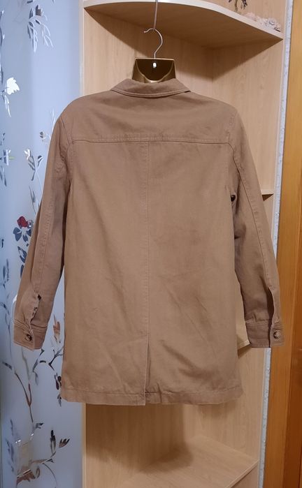 Котонова куртка H&M р. 34 джинсова хакі на блискавці