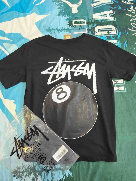 Stussy Męska Czarna Koszulka z Nadrukiem M