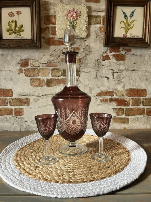 Графин.Кувшин.Молочник.Дятьково.Кобальт.Гутное стекло.СССР.