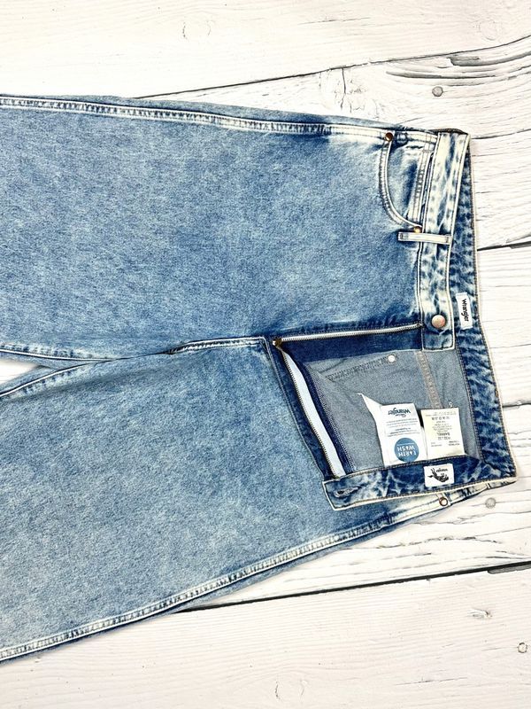 Wrangler Barrel Jeansy Damskie Straight Fit Wysoki Stan Logowane r. W3