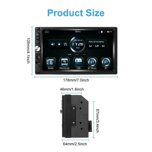 Rádio 2din 7 polegadas CARPLAY e android auto Bluetooth e Mic NOVO