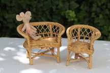 Wiklinowe krzesełko sofa dla lalki / myszki Maileg