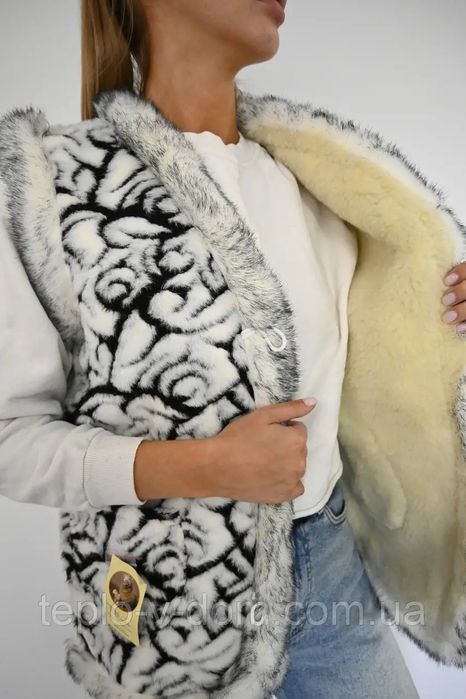 Жилет з овечої вовни, безрукавка з овечої вовни,