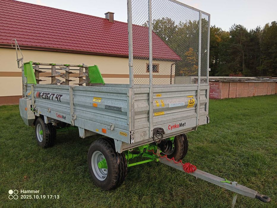 Rozrzutnik obornika dwuosiowy cynkomet 4, 5 t 2019r jak nowy wałki pio