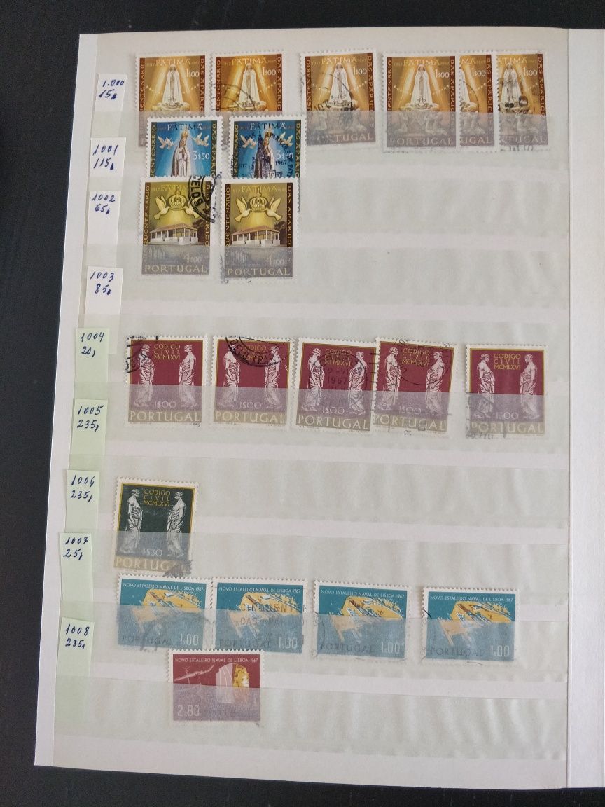 Coleção de mais de 2800 selos de Portugal com muitas séries completas