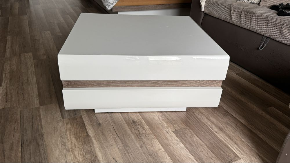 Biała ława polysk 75cm