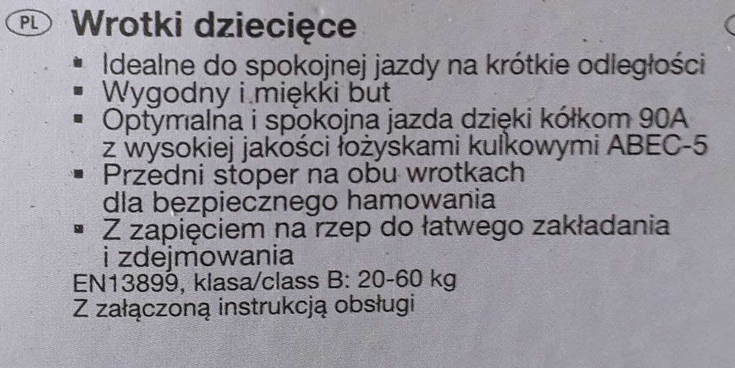 Wrotki Crivit rozmiar 35/36